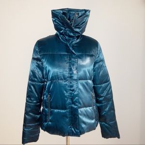 Old Navy Puffer Jacket Green/Blue Medium NWOT